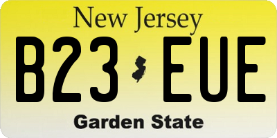 NJ license plate B23EUE