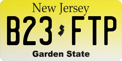 NJ license plate B23FTP