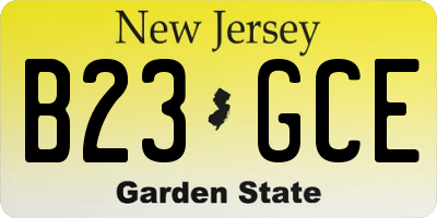 NJ license plate B23GCE