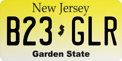 NJ license plate B23GLR
