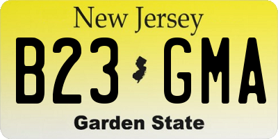 NJ license plate B23GMA