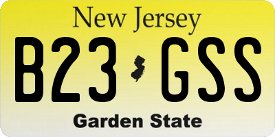 NJ license plate B23GSS