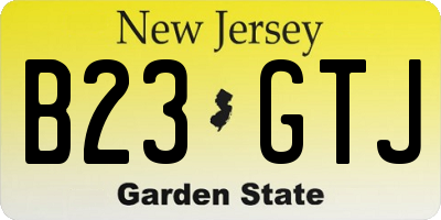 NJ license plate B23GTJ