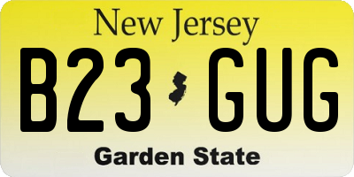 NJ license plate B23GUG