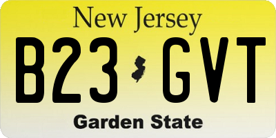 NJ license plate B23GVT