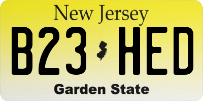 NJ license plate B23HED