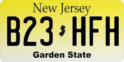 NJ license plate B23HFH