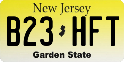 NJ license plate B23HFT