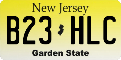 NJ license plate B23HLC