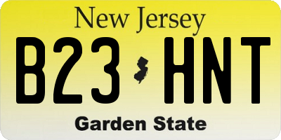 NJ license plate B23HNT