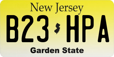 NJ license plate B23HPA