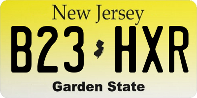 NJ license plate B23HXR