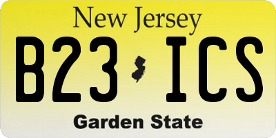 NJ license plate B23ICS