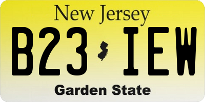 NJ license plate B23IEW