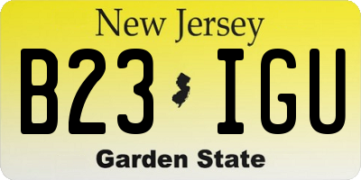 NJ license plate B23IGU