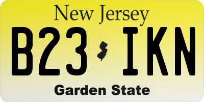 NJ license plate B23IKN