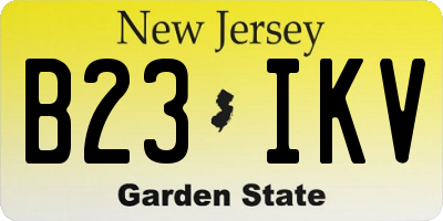 NJ license plate B23IKV