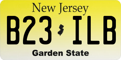 NJ license plate B23ILB