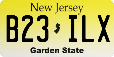 NJ license plate B23ILX