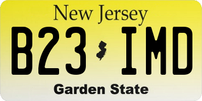 NJ license plate B23IMD