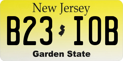 NJ license plate B23IOB