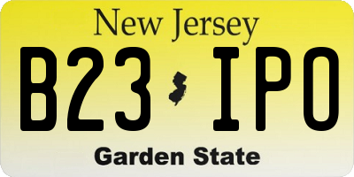 NJ license plate B23IPO