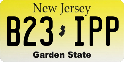 NJ license plate B23IPP