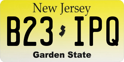 NJ license plate B23IPQ