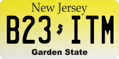 NJ license plate B23ITM