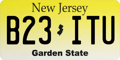 NJ license plate B23ITU