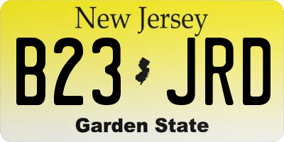 NJ license plate B23JRD