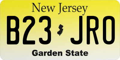 NJ license plate B23JRO