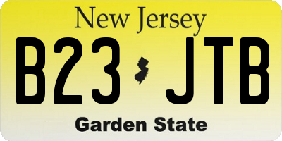 NJ license plate B23JTB
