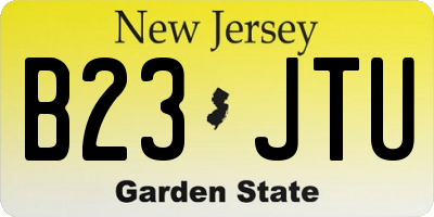 NJ license plate B23JTU