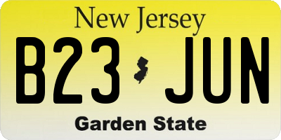 NJ license plate B23JUN