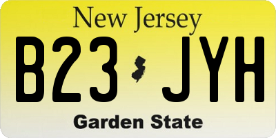 NJ license plate B23JYH