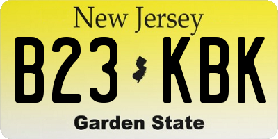NJ license plate B23KBK