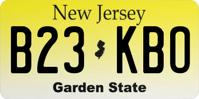 NJ license plate B23KBO