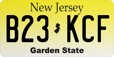 NJ license plate B23KCF
