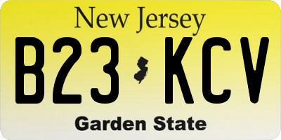 NJ license plate B23KCV