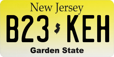 NJ license plate B23KEH