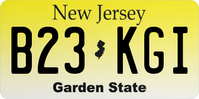 NJ license plate B23KGI