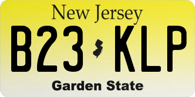 NJ license plate B23KLP
