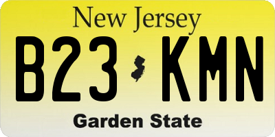 NJ license plate B23KMN