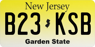 NJ license plate B23KSB