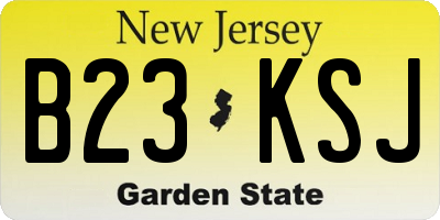 NJ license plate B23KSJ