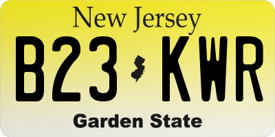 NJ license plate B23KWR