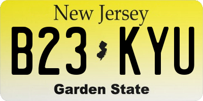 NJ license plate B23KYU