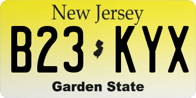 NJ license plate B23KYX