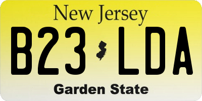 NJ license plate B23LDA